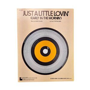 Vintage Just A Little Lovin Early In The Mornin Sheet Music Cynthia Weil 1971